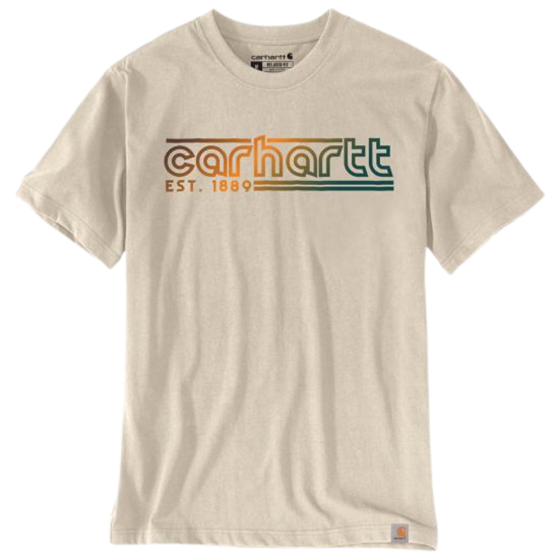 Relaxed Fit Lightweight Short-Sleeve Logo Graphic T-Shirt | Black, Oatmilk