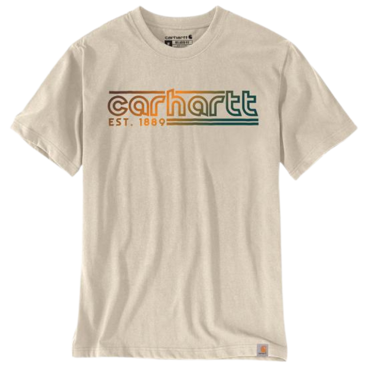Relaxed Fit Lightweight Short-Sleeve Logo Graphic T-Shirt | Black, Oatmilk
