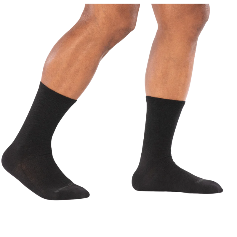 Men's Solid Basic Cushioned Crew Socks | Black