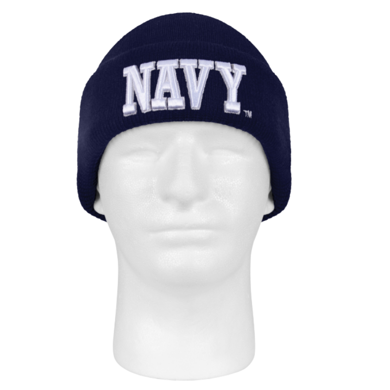 Deluxe Navy Embroidered Watch Cap | Navy