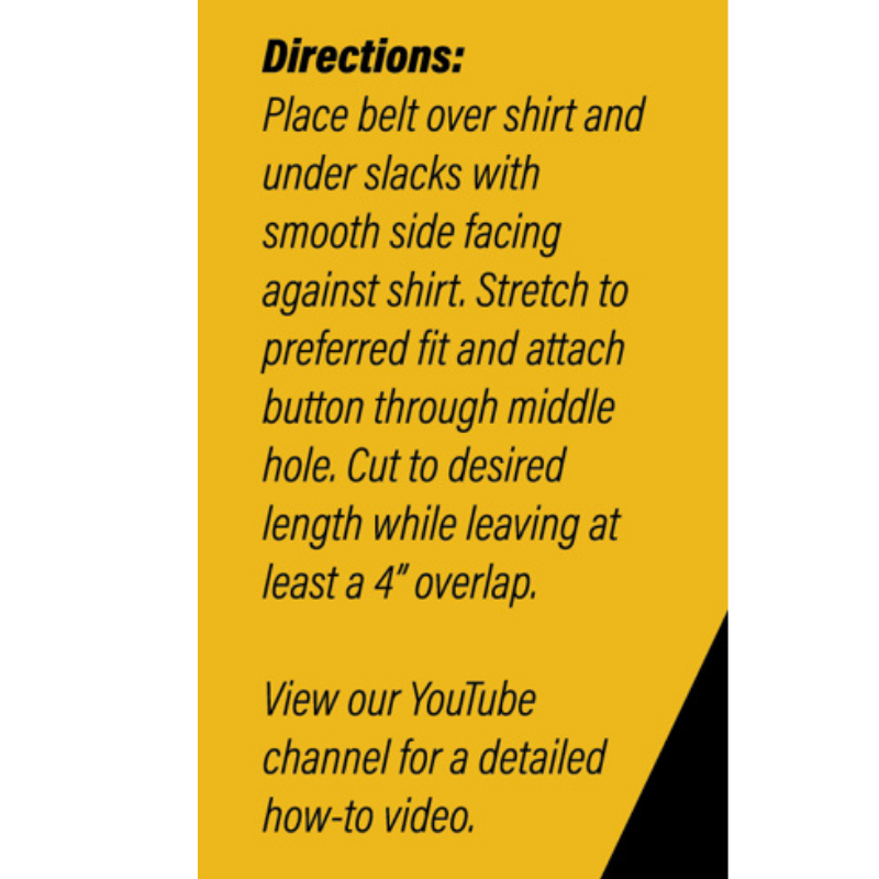 Adjustable Shirt Keeper Belt Low Profile Shirt Stay | Black