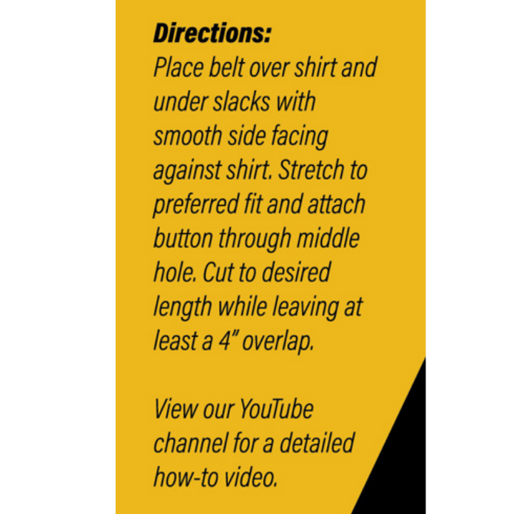 Adjustable Shirt Keeper Belt Low Profile Shirt Stay | Black