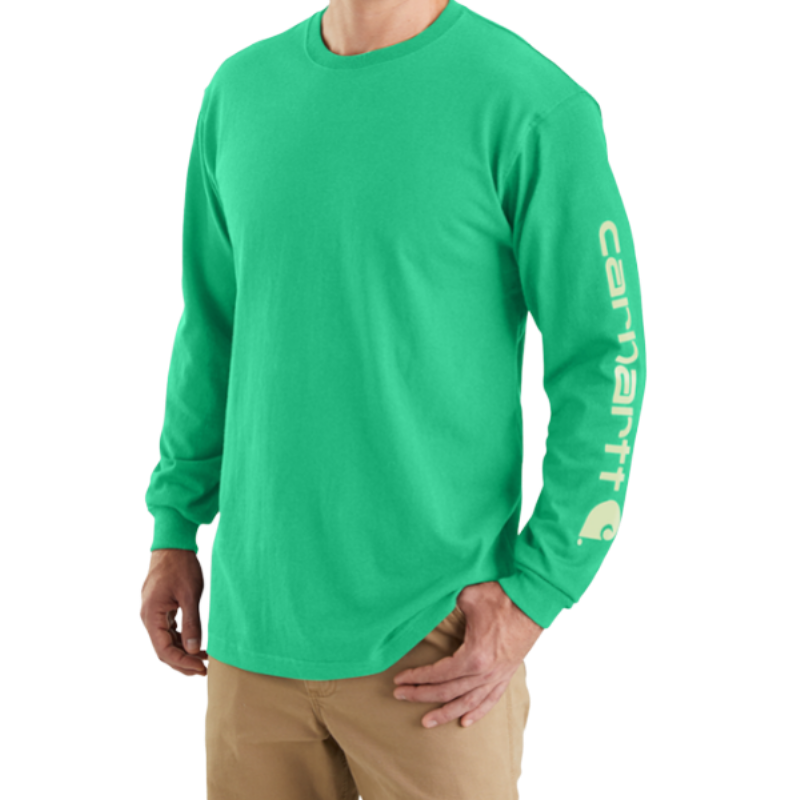 Carhartt Long Sleeve Graphic Logo T-Shirt | Malachite