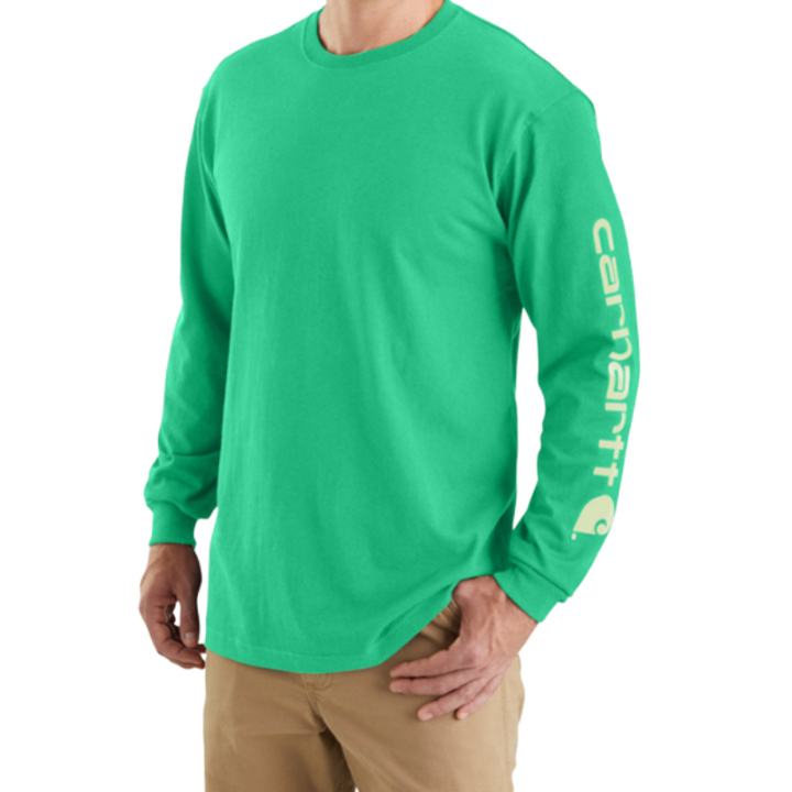 Carhartt Long Sleeve Graphic Logo T-Shirt | Malachite