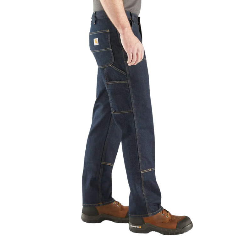 Relaxed Straight Rugged Flex Double-Front Denim Dungaree Pants | Erie