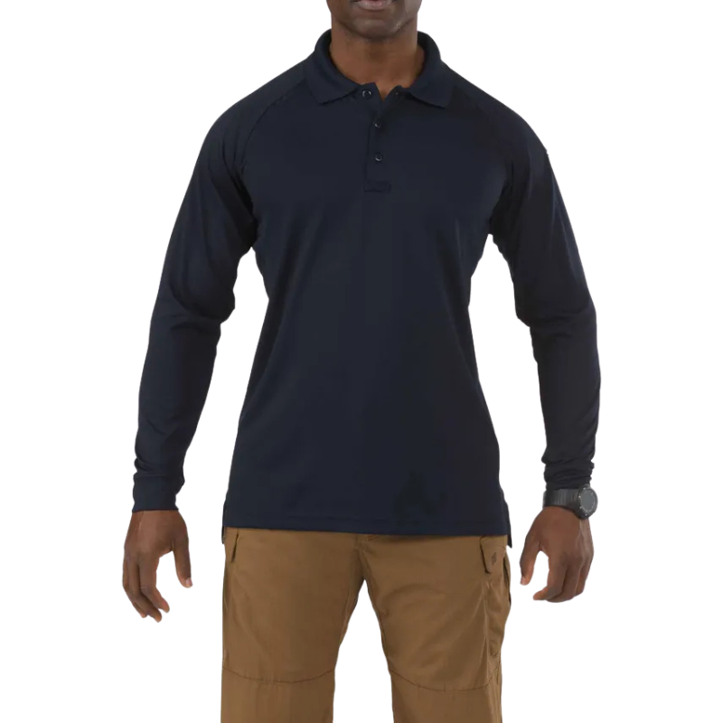 Men's Performance Long Sleeve Polo Shirt | Navy