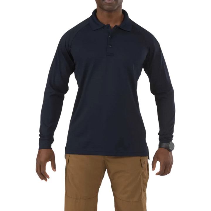 Men's Performance Long Sleeve Polo Shirt | Navy