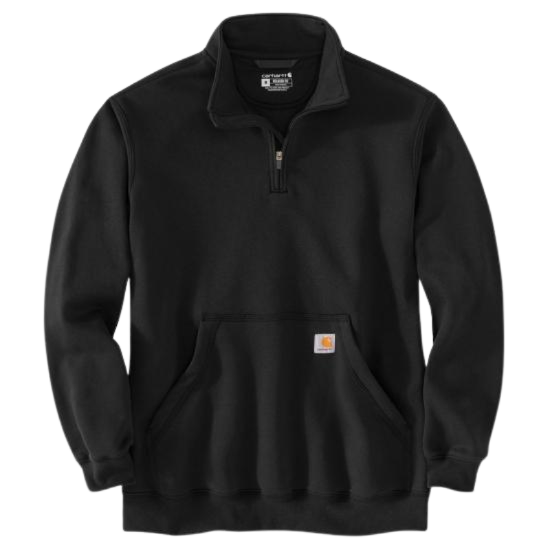 Loose Fit Midweight Quarter-Zip Mock-Neck Sweatshirt | Black, Navy