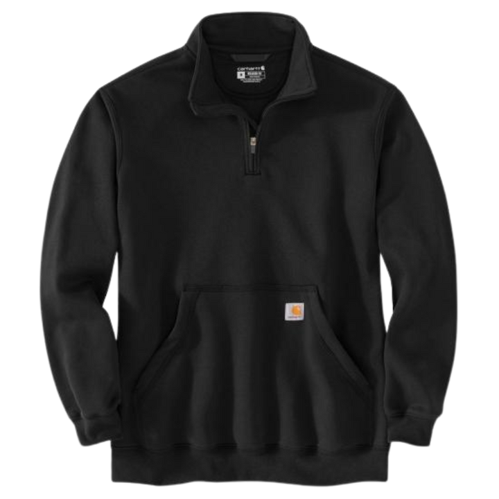 Loose Fit Midweight Quarter-Zip Mock-Neck Sweatshirt | Black, Navy