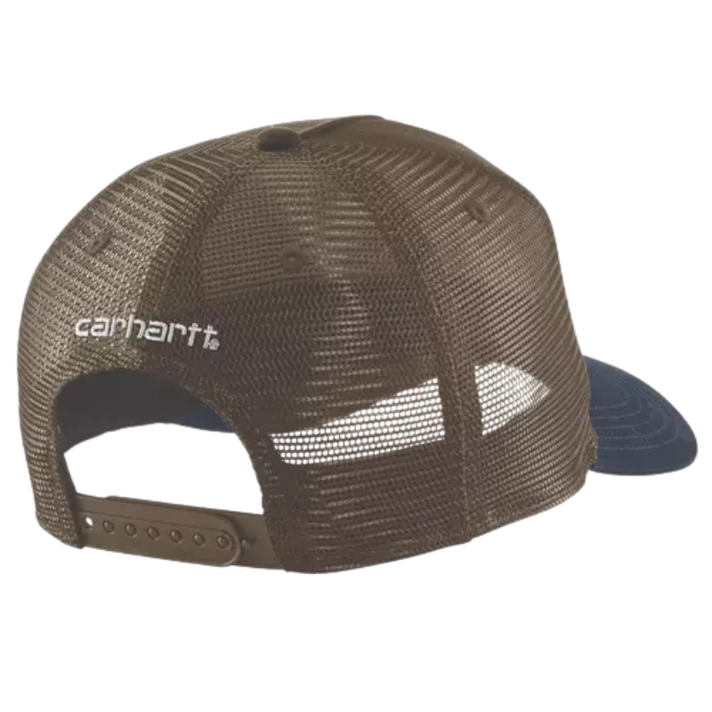 Rugged Flex Five-Panel "C" Patch Cap Snapback Hat | Burn Log / Navy