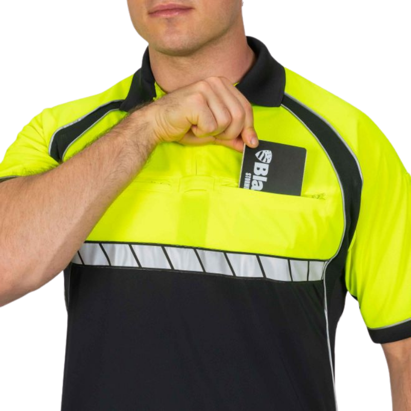 Colorblock Short Sleeve Performance Polo | Dark Navy / Yellow