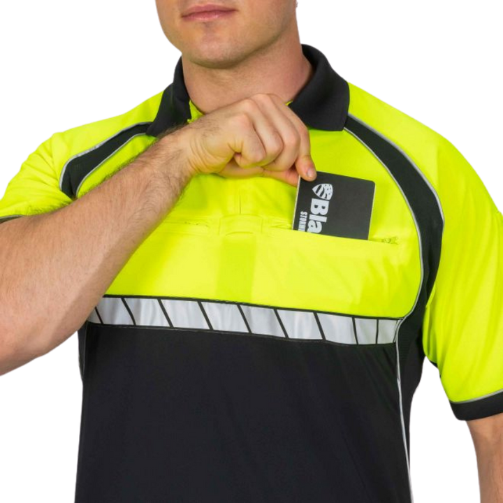Colorblock Short Sleeve Performance Polo | Dark Navy / Yellow