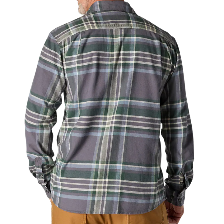 Rugged Flex Relaxed Fit Midweight Flannel Long-Sleeve Plaid Shirt | Gravel
