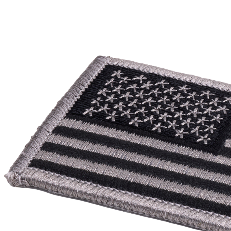 U.S Flag Patch | Silver / Black