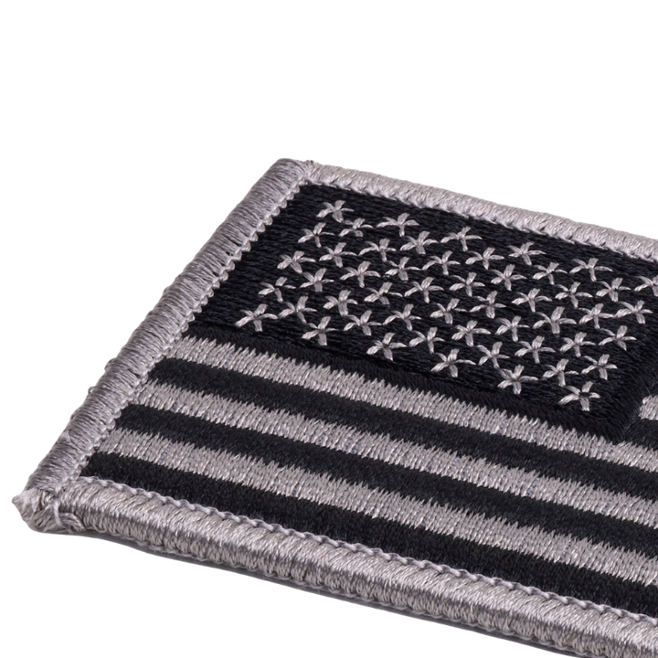 U.S Flag Patch | Silver / Black