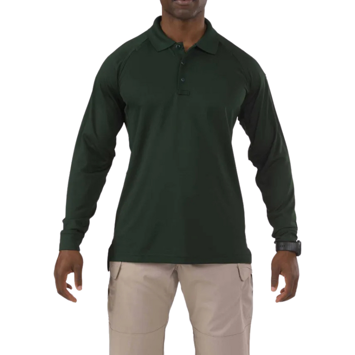 Men's Performance Long Sleeve Polo Shirt | Green