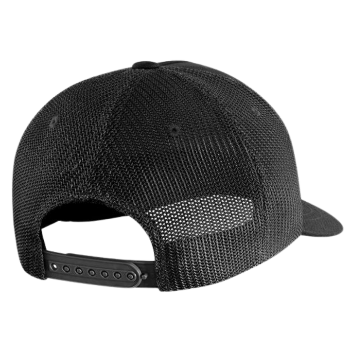 Canvas Mesh-Back Skull Graphic Cap | Black