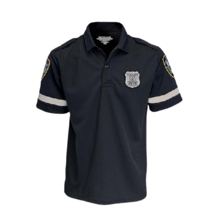 NYPD Short Sleeve Bike Polo Coolmax w/ Patches | Dark Navy