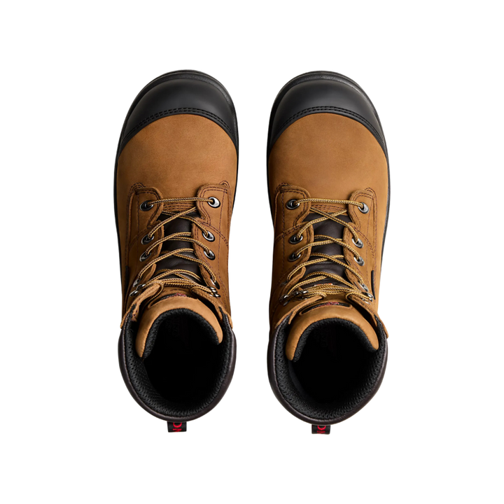 King Toe Men's 8" Waterproof CSA Safety Toe Boot | Brown/Black