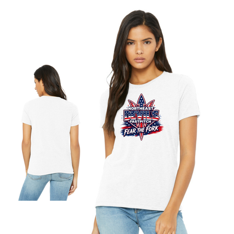 Northeast Devils Fear the Fork USA Ladies Tee | White or Heather Grey