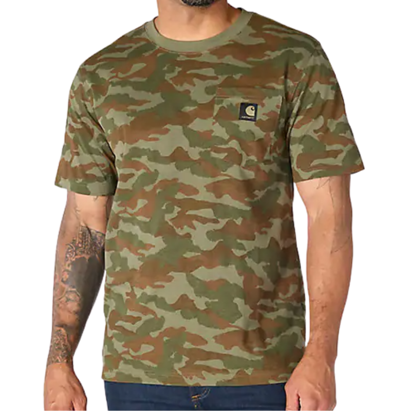 Irvine Relaxed Camo T-Shirt | Army Green Camo, Fossil Tan Camo