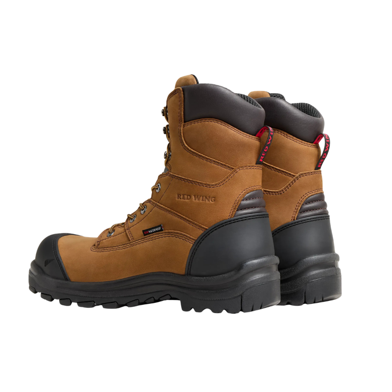 King Toe Men's 8" Waterproof CSA Safety Toe Boot | Brown/Black