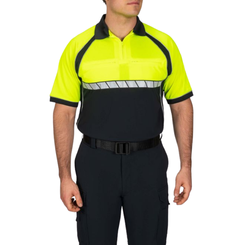 Colorblock Short Sleeve Performance Polo | Dark Navy / Yellow