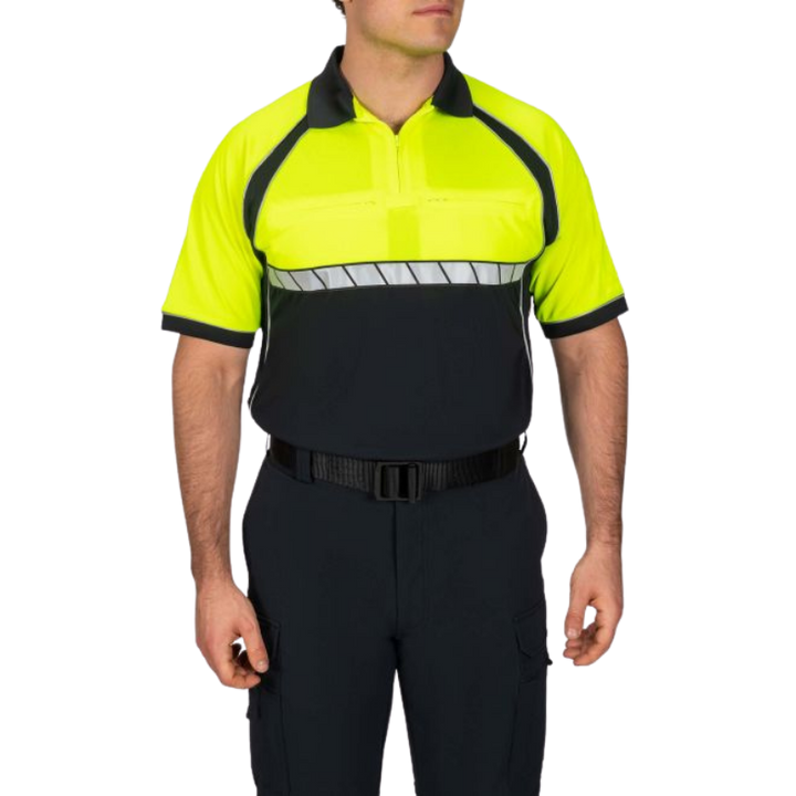 Colorblock Short Sleeve Performance Polo | Dark Navy / Yellow
