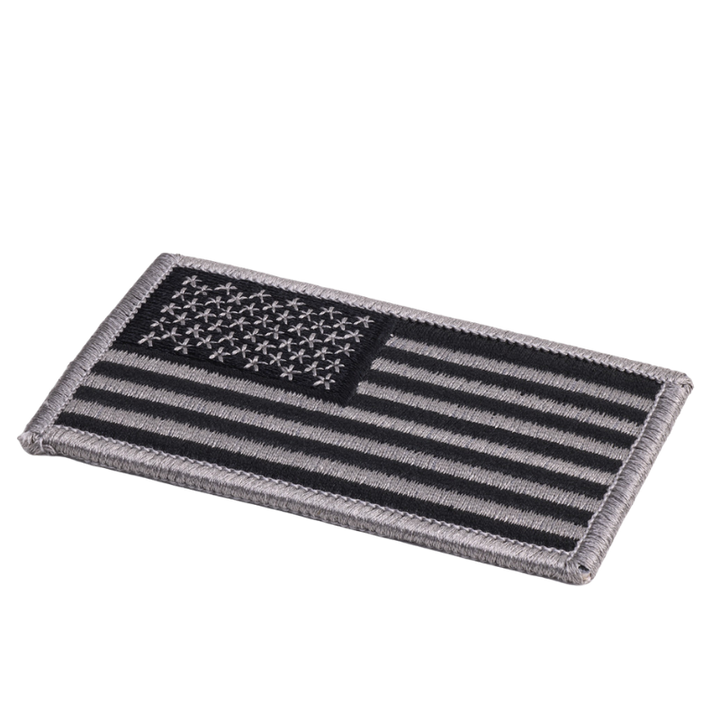 U.S Flag Patch | Silver / Black