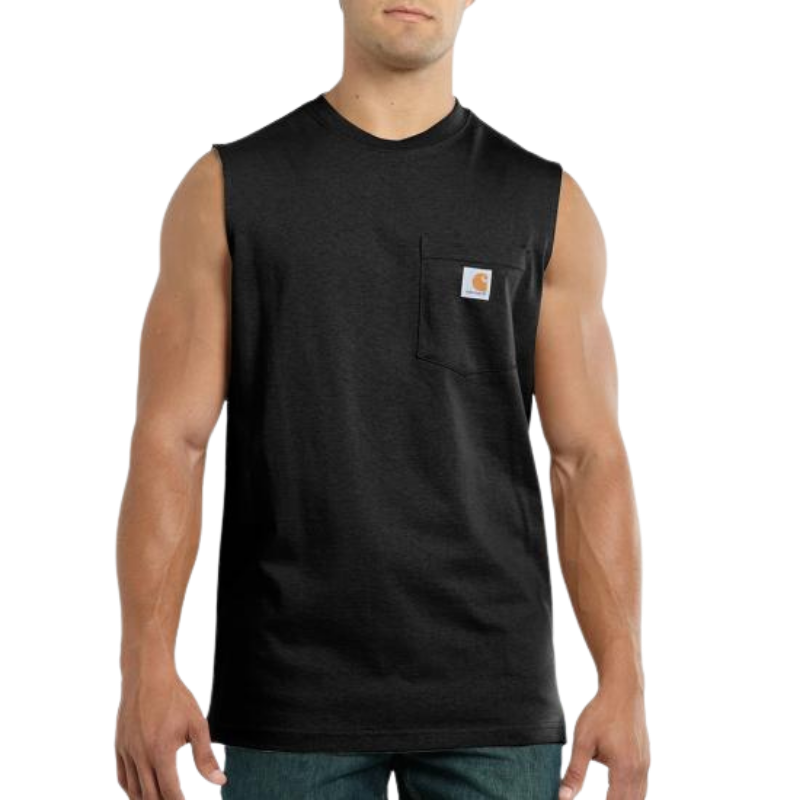 Sleeveless Pocket T-Shirt | Black, Heather Gray