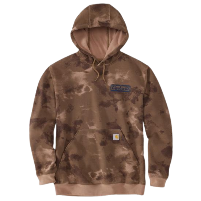 Loose Fit Midweight Watercolor Camo Graphic Sweatshirt | Sepia