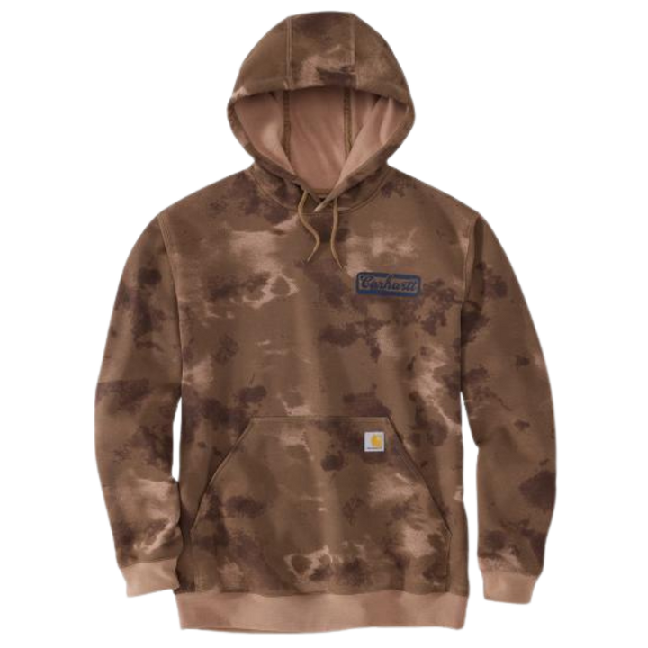 Loose Fit Midweight Watercolor Camo Graphic Sweatshirt | Sepia