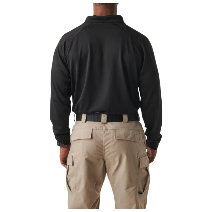Men's Performance Long Sleeve Polo Shirt | Black