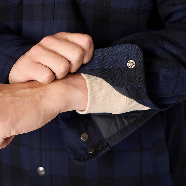 Relaxed Fit Flannel Sherpa-Lined Shirt Jac | Navy