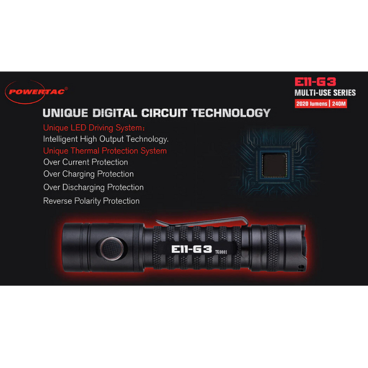 E11-Gen3 2020 Lumen Rechargeable EDC Flashlight | Black