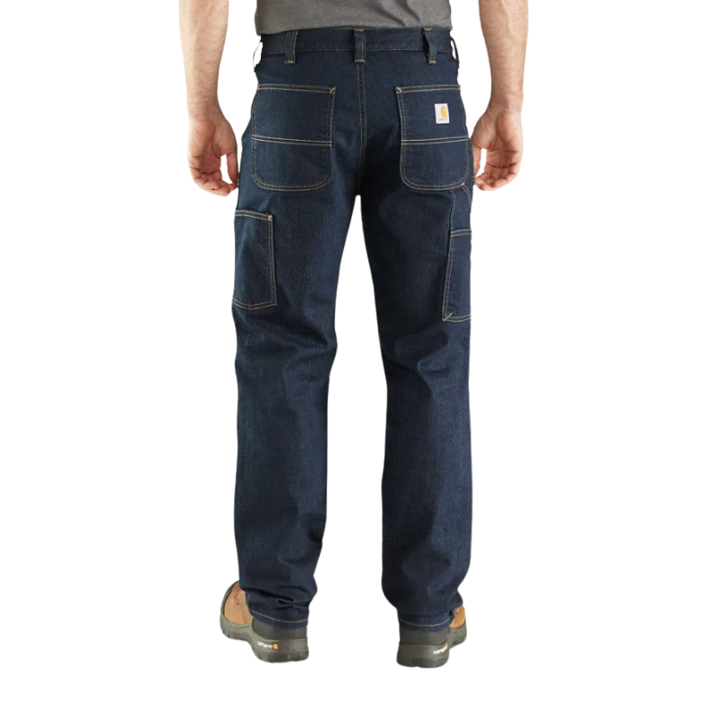 Relaxed Straight Rugged Flex Double-Front Denim Dungaree Pants | Erie