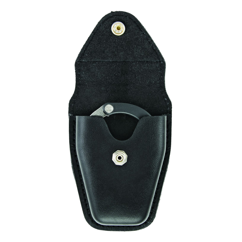 AirTek Single Closed Coated ASP® Chain Handcuff Case Leather | Black Snap