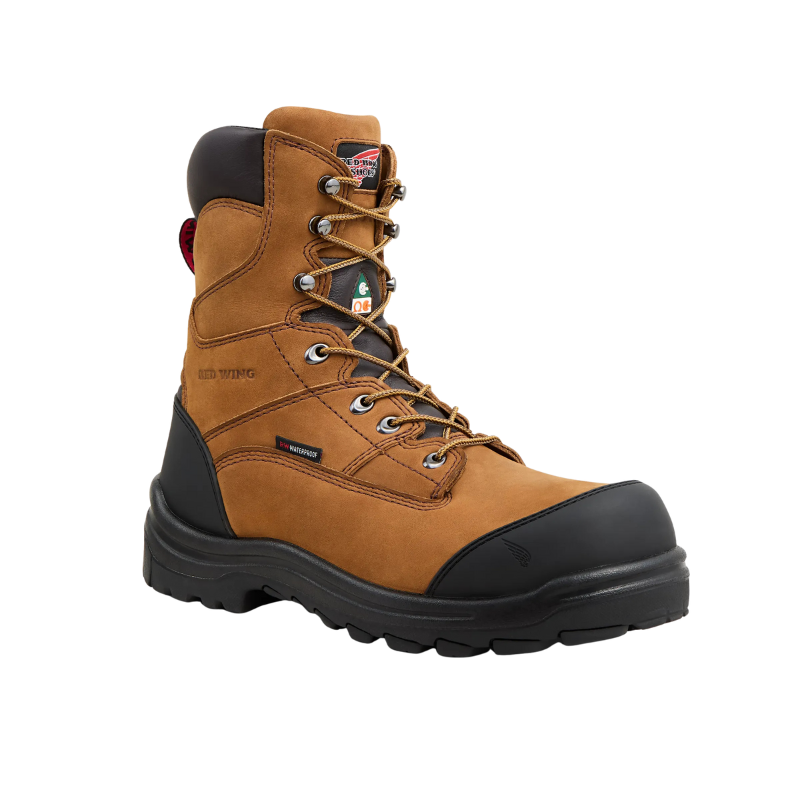 King Toe Men's 8" Waterproof CSA Safety Toe Boot | Brown/Black