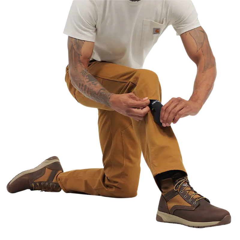Relaxed Straight Rugged Flex Duck Double-Front Dungaree Work Pants | Carhartt Brown