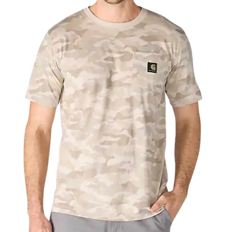 Irvine Relaxed Camo T-Shirt | Army Green Camo, Fossil Tan Camo