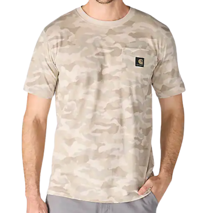 Irvine Relaxed Camo T-Shirt | Army Green Camo, Fossil Tan Camo
