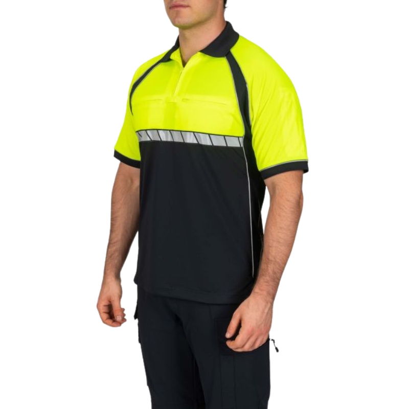 Colorblock Short Sleeve Performance Polo | Dark Navy / Yellow