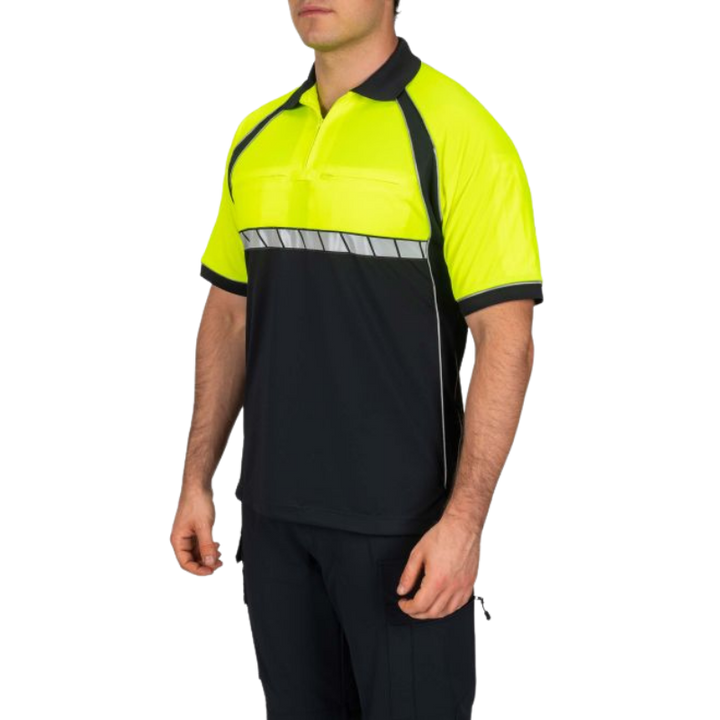 Colorblock Short Sleeve Performance Polo | Dark Navy / Yellow