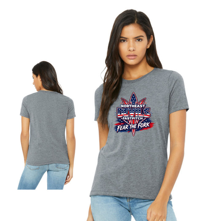 Northeast Devils Fear the Fork USA Ladies Tee | White or Heather Grey