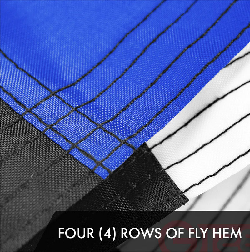 Embroidered 300D Polyester Thin Blue Line Flag