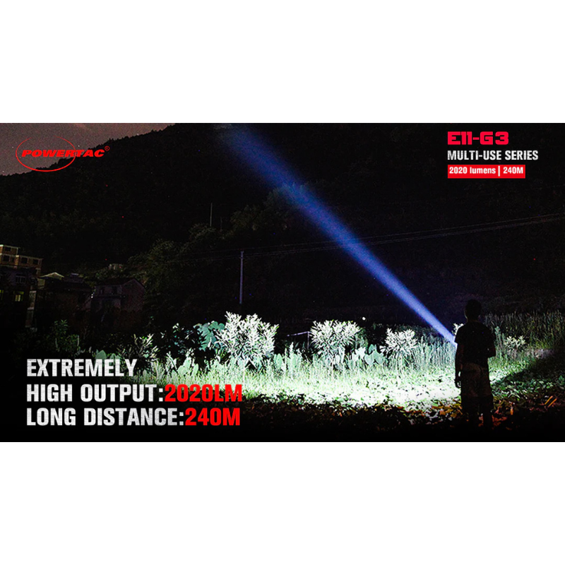 E11-Gen3 2020 Lumen Rechargeable EDC Flashlight | Black