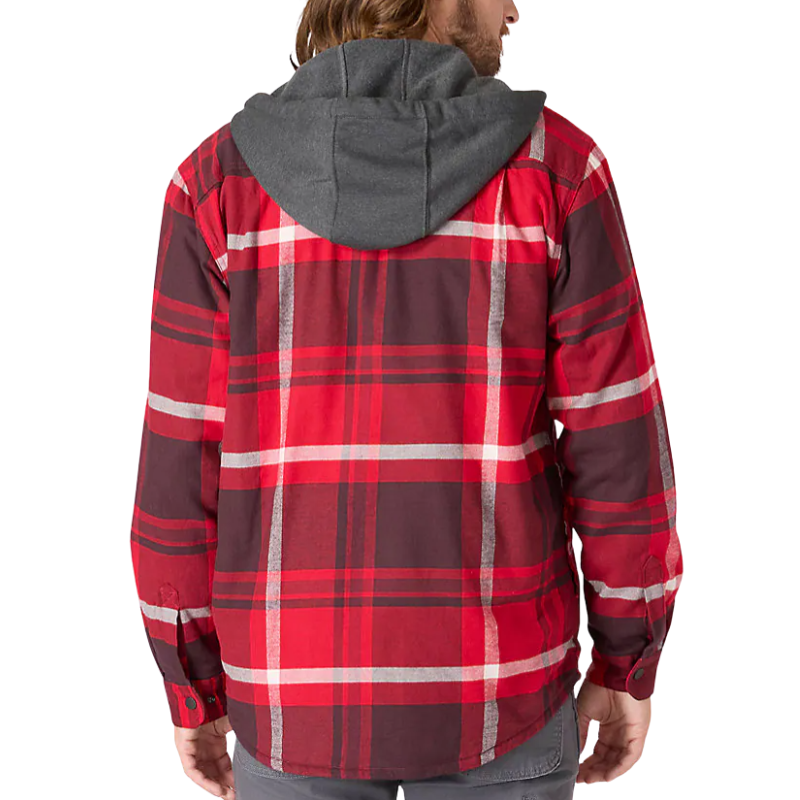 Rugged Flex Relaxed Fit Flannel Fleece Lined Hooded Shirt Jac | Industry Red
