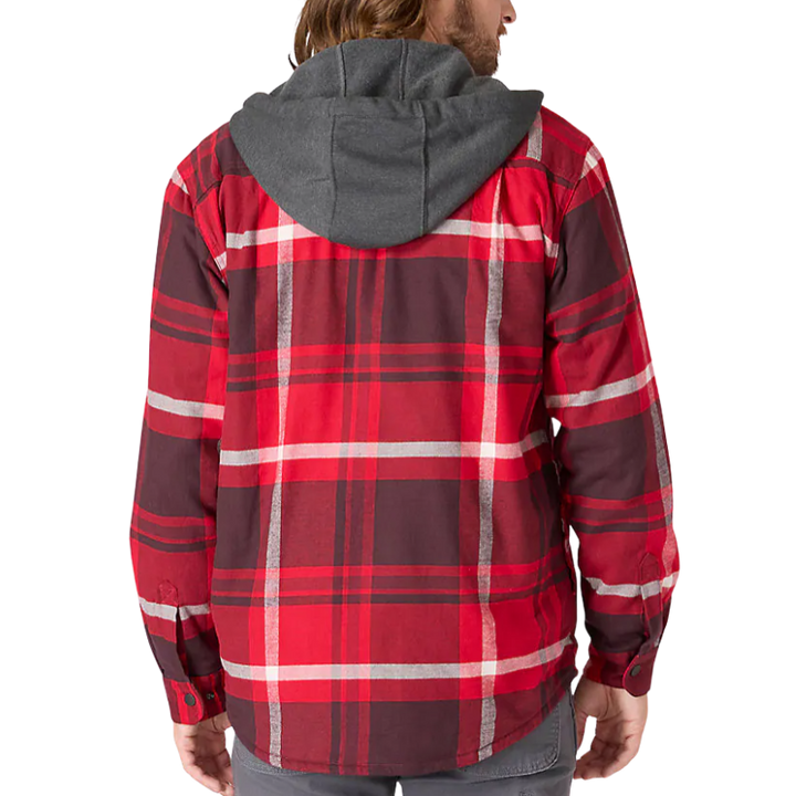Rugged Flex Relaxed Fit Flannel Fleece Lined Hooded Shirt Jac | Industry Red