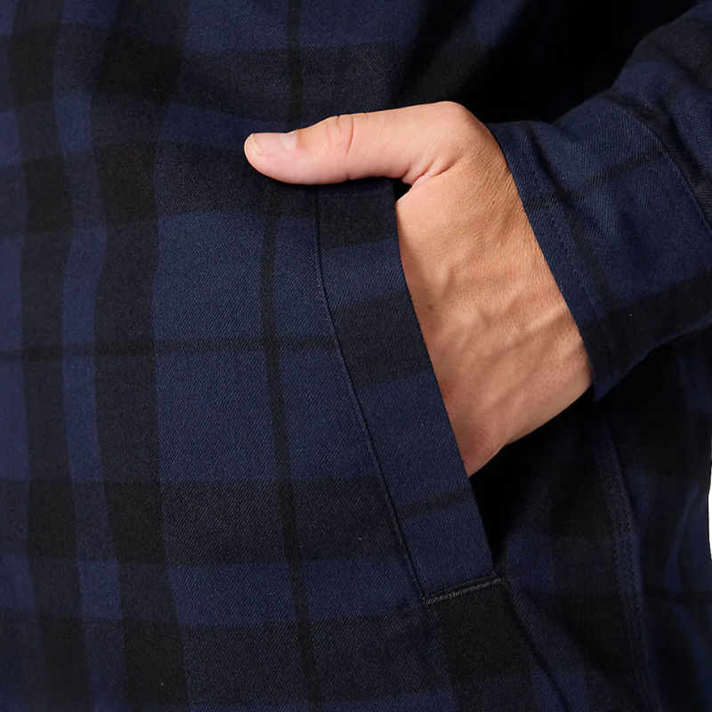 Relaxed Fit Flannel Sherpa-Lined Shirt Jac | Navy