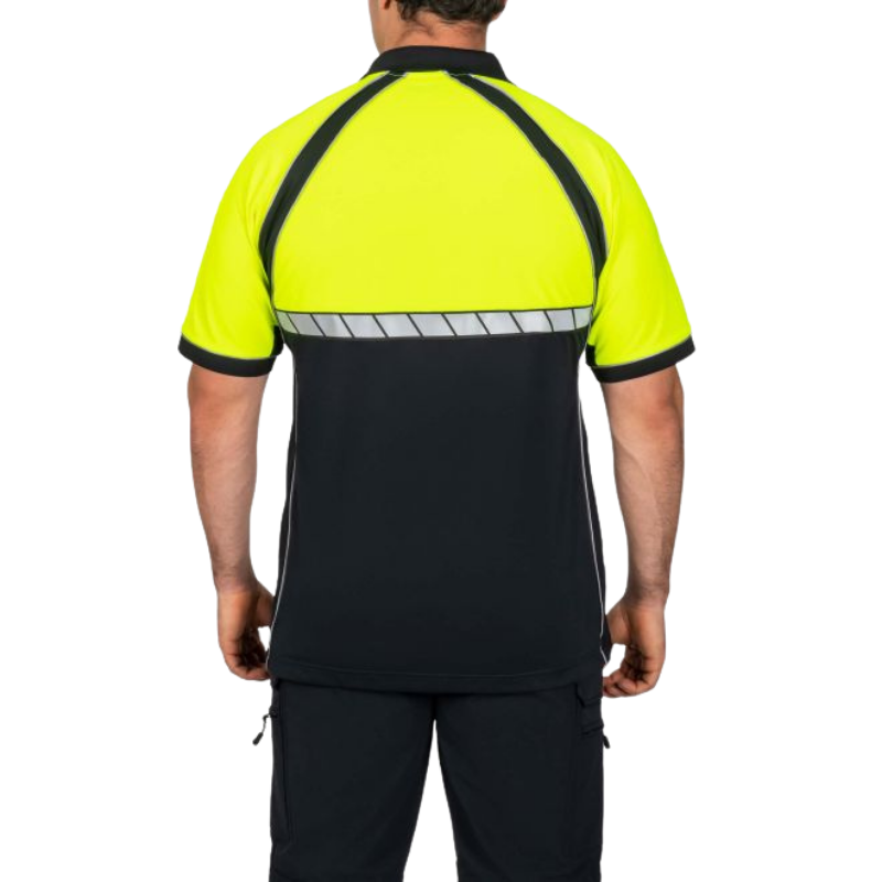 Colorblock Short Sleeve Performance Polo | Dark Navy / Yellow